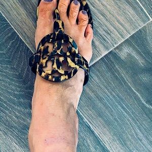 Tory Burch leopard Miller sandals size 10 great shape. Paid $198.